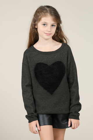 Mini Molly Heart Knit Sweater, Molly Bracken, Big Girls Clothing, Girls Clothing, Heart, Heart Sweater, Mini Molly, Mini Molly Heart Sweater, Mini Molly Tween, Molly Bracken, Tween Clothing, 