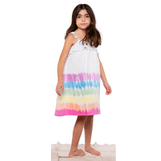 Fairwell Traveler Dress in Lilac Rainbow, Fairwell, CM22, Dress, Dresses, Fairwell, Fairwell Dress, Fairwell Kids Clothing, Fairwell Lilac Rainbow, Fairwell Rainbow Tie Dye, Fairwell Tie Dye,