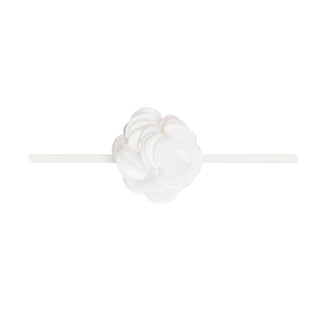 Baby Bling Mini Silk Ruffle Flower Skinny Headband - White, Baby Bling, Baby bling, Baby Bling Headband, Baby Bling Mini Silk Ruffle Flower Skinny Headband, Baby Bling Skinny Headband, Baby B