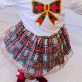 Sweet Wink Christmas Plaid Bow L/S Tee, Sweet Wink, All Things Holiday, cf-size-2t, cf-size-7-8y, cf-type-sweatshirt, cf-vendor-sweet-wink, Christmas, Christmas Plaid Bow, Christmas Tee, Holi