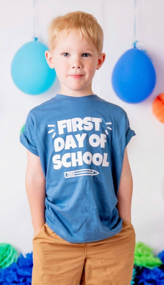 First Day of School Indigo S/S Tee, Sweet Wink, 1st Day of School, Back to School, Boy Back to School, cf-size-4t, cf-type-tee, cf-vendor-sweet-wink, CM22, First Day of School, First Day of S