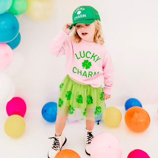 Lucky Charm L/S Pink Sweatshirt, Sweet Wink, cf-size-2t, cf-type-sweatshirt, cf-vendor-sweet-wink, CM22, JAN23, Lucky Charm L/S Pink Sweatshirt, St Patrick's Day Tee, St Patricks Day, Sweatsh