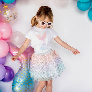 Mermaid Tail Ombre S/S White Tee, Sweet Wink, cf-size-2t, cf-type-tee, cf-vendor-sweet-wink, CM22, JAN23, Mermaid, Mermaid Tail Ombre S/S White Tee, Mermaid Tee, Sweet Wink, Sweet Wink Mermai