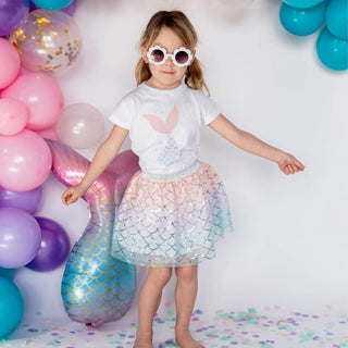 Mermaid Tail Ombre S/S White Tee, Sweet Wink, cf-size-2t, cf-type-tee, cf-vendor-sweet-wink, CM22, JAN23, Mermaid, Mermaid Tail Ombre S/S White Tee, Mermaid Tee, Sweet Wink, Sweet Wink Mermai