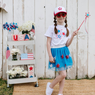 Sweet Wink Patriotic Star S/S White Tee, Sweet Wink, 4th of July, 4th of July Shirt, 4th of July Tee, cf-size-2t, cf-size-7-8y, cf-type-tee, cf-vendor-sweet-wink, Fourth of July, Fourth of Ju