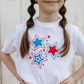 Sweet Wink Patriotic Star S/S White Tee, Sweet Wink, 4th of July, 4th of July Shirt, 4th of July Tee, cf-size-2t, cf-size-7-8y, cf-type-tee, cf-vendor-sweet-wink, Fourth of July, Fourth of Ju