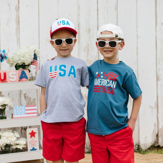 Sweet Wink Patriotic USA S/S Shirt - Gray, Sweet Wink, 4th of July, 4th of July Shirt, cf-size-12-18-months, cf-size-3t, cf-type-tee, cf-vendor-sweet-wink, Patriotic, Patriotic USA, Sweet Win