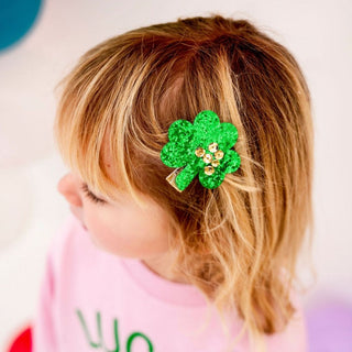 Sweet Wink Shamrock Glitter Hair Clip, Sweet Wink, Alligator Clip Hair Bow, cf-type-hair-bow, cf-vendor-sweet-wink, Clippie Hair Bow, Glitter Shamrock, Hair Bow, Hair Bow on Clippie, Hair Bow