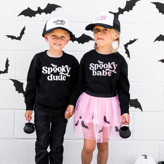 Spooky Babe Trucker Hat - Black / White, Sweet Wink, cf-type-tee, cf-vendor-sweet-wink, CM22, Halloween, JAN23, Spooky Babe, Spooky Babe Trucker Hat, Sweet Wink, Sweet Wink Halloween, Sweet W