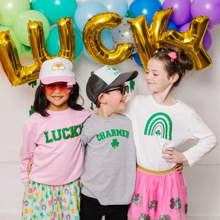 Sweet Wink Lucky Patch L/S Pink Sweatshirt, Sweet Wink, cf-size-3t, cf-size-5-6y, cf-type-sweatshirt, cf-vendor-sweet-wink, Lucky Patch Sweatshirt, Lucky Sweatshirt, St Patrick's Day, Sweatsh