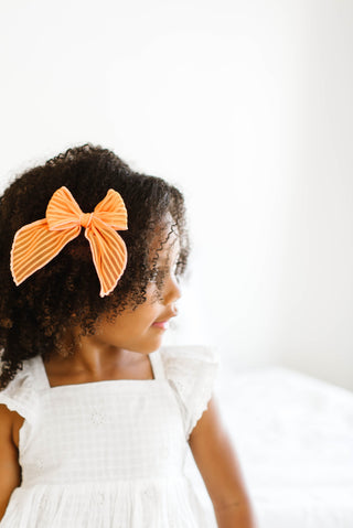 Baby Bling Belle Clip - Neon Orange Stripe, Baby Bling, Alligator Clip, Alligator Clip Hair Bow, Baby Bling, Baby Bling Belle Clip, Baby Bling Belle Clip - Neon Orange Stripe, Baby Bling Bows