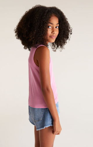 Z Supply Girls Oaklynn Rib Tank - Orchid Pink, Z Supply, CM22, JAN23, Top, Tween Girl, tween girls, Tween Girls Clothing, Z Supply, Z Supply Girls, Z Supply Girls Oaklynn Rib Tank, Z Supply G