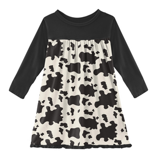 KicKee Pants Cow Print Classic L/S Swing Dress, KicKee Pants, CM22, KicKee, KicKee Pants, KicKee Pants Classic L/S Swing Dress, KicKee Pants County Fair, KicKee Pants Cow Print, KicKee Pants 