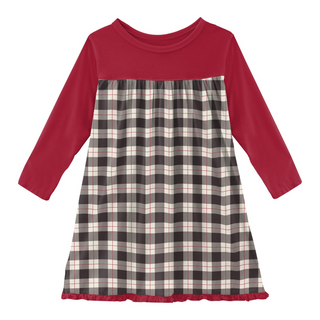 KicKee Pants Midnight Holiday Plaid Classic L/S Swing Dress, KicKee Pants, All Things Holiday, CM22, Jolly Holiday Sale, KicKee, KicKee Pants, KicKee Pants Classic L/S Swing Dress, KicKee Pan