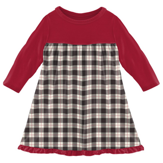 KicKee Pants Midnight Holiday Plaid Classic L/S Swing Dress, KicKee Pants, All Things Holiday, CM22, Jolly Holiday Sale, KicKee, KicKee Pants, KicKee Pants Classic L/S Swing Dress, KicKee Pan