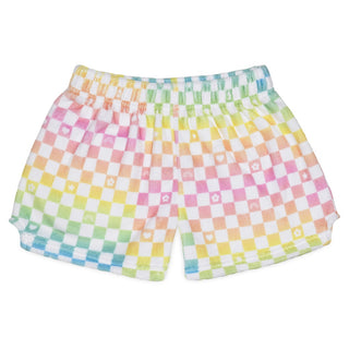 Iscream Ombre Checkerboard Plush Shorts, Iscream, Fleece Shorts, Gifts for Tween, Girls Sleep Shorts, iscream, Iscream Ombre Checkerboard, Iscream Plush Shorts, iscream shorts, iscream-shop, 