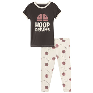 KicKee Pants Natural Basketball S/S Graphic Pajama Set, KicKee Pants, cf-size-3t, cf-type-pajama-set, cf-vendor-kickee-pants, CM22, KicKee, KicKee Pants, KicKee Pants Natural Basketball S/S G