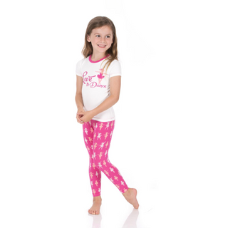 KicKee Pants Calypso Ballerina Graphic Tee S/S Pajama Set w/Pants, KicKee Pants, cf-size-3t, cf-type-pajama-set, cf-vendor-kickee-pants, KicKee, KicKee Pants, KicKee Pants Anniversary Spring 