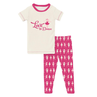 KicKee Pants Calypso Ballerina Graphic Tee S/S Pajama Set w/Pants, KicKee Pants, cf-size-3t, cf-type-pajama-set, cf-vendor-kickee-pants, KicKee, KicKee Pants, KicKee Pants Anniversary Spring 