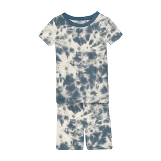 KicKee Pants Deep Sea Tie Dye S/S Pajama Set with Shorts, KicKee Pants, cf-size-5-years, cf-type-pajama-set, cf-vendor-kickee-pants, Deep Sea Tie Dye, KicKee, kickee Pajama Set, KicKee Pajama