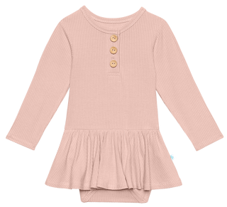 Posh Peanut Solid Ribbed Sweet Pink L/S Henley Twirl Skirt Bodysuit, Posh Peanut, cf-size-18-24-months, cf-type-twirl-skirt-bodysuit, cf-vendor-posh-peanut, Posh Peanut, Posh Peanut Dress, Po