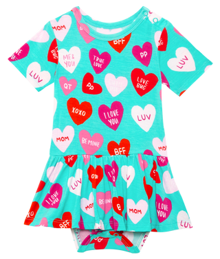 Posh Peanut Valerie S/S Twirl Bodysuit, Posh Peanut, cf-size-3-6-months, cf-size-6-12-months, cf-type-dress, cf-vendor-posh-peanut, Conversation Heart, Conversation Hearts, Posh Peanut, Posh 