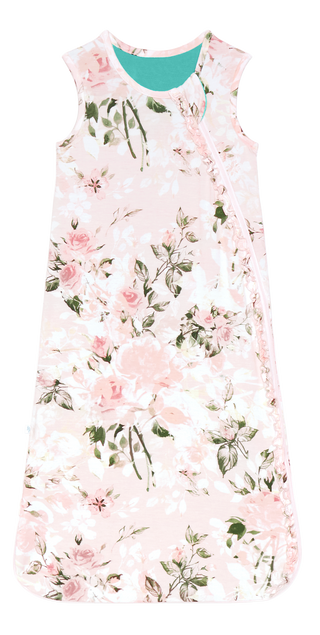 Posh Peanut 2.5 Tog Sleeveless Ruffled Sleep Bag - Vintage Pink Rose, Posh Peanut, cf-size-0-6-months, cf-type-sleep-bag, cf-vendor-posh-peanut, Posh Custom Sale, Posh Peanut, Posh Peanut 2.5