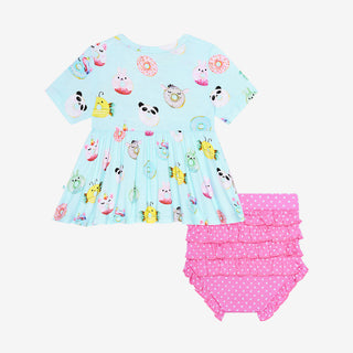 Posh Peanut Donuts S/S Basic Peplum Top & Bloomer Set, Posh Peanut, cf-size-12-18-months, cf-size-18-24-months, cf-size-2t, cf-size-3-6-months, cf-size-6-12-months, cf-type-2pc-set, cf-vendor