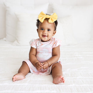 Posh Peanut Mary Ruffled Caplseeve Basic Twirl Skirt Bodysuit, Posh Peanut, cf-size-0-3-months, cf-size-12-18-months, cf-size-6-12-months, cf-type-dress, cf-vendor-posh-peanut, Lamb, Posh Pea