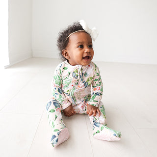 Posh Peanut Harper Ruffled Zippered Footie, Posh Peanut, cf-size-12-18-months, cf-size-18-24-months, cf-type-footie, cf-vendor-posh-peanut, Posh Peanut, Posh Peanut Footie, Posh Peanut Footie