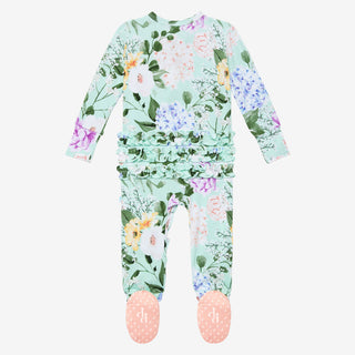 Posh Peanut Erin  Ruffled Zippered Footie, Posh Peanut, cf-size-12-18-months, cf-size-18-24-months, cf-type-footie, cf-vendor-posh-peanut, Posh Custom Sale, Posh Peanut, Posh Peanut Erin, Pos