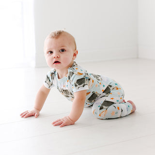 Posh Peanut Tex S/S Basic Romper, Posh Peanut, cf-size-0-3-months, cf-type-romper, cf-vendor-posh-peanut, Posh Peanut, Posh Peanut Cow, Posh Peanut Romper, Posh Peanut S/S Basic Romper, Posh 