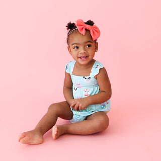 Posh Peanut Donuts Basic Ruffled Capsleeve Bubble Romper, Posh Peanut, cf-size-0-3-months, cf-size-12-18-months, cf-size-18-24-months, cf-size-2t, cf-size-3-6-months, cf-size-6-12-months, cf-