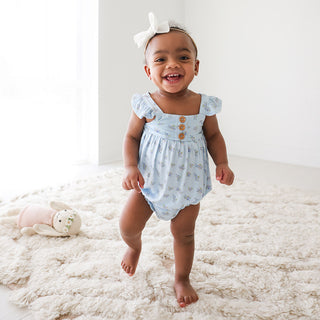 Posh Peanut Grace Henley Ruffled Capsleeve Bubble Romper, Posh Peanut, cf-size-0-3-months, cf-type-romper, cf-vendor-posh-peanut, Posh Peanut, Posh Peanut Grace, Posh Peanut Grace Henley Ruff