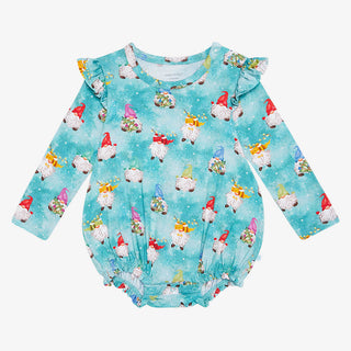 Posh Peanut Gnomey L/S Ruffled Bubble Romper, Posh Peanut, Bubble Romper, cf-size-0-3-months, cf-size-12-18-months, cf-size-2t, cf-size-3-6-months, cf-size-6-12-months, cf-type-romper, cf-ven