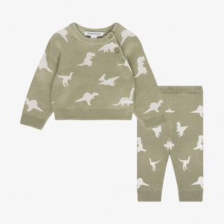 Posh Peanut Poshosaurus Kimono Sweater & Legging, Posh Peanut, cf-size-3-6-months, cf-type-outfit-sets, cf-vendor-posh-peanut, Dinosaur, Jacquard, Kimono Set, Posh Peanut, Posh Peanut Jacquar