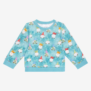 Posh Peanut Gnomey L/S Sweatshirt, Posh Peanut, French Terry Cotton, Jolly Holiday Sale, Posh Peanut, Posh Peanut Fall 2021, Posh Peanut Fall 3, Posh Peanut Gnomey, Posh Peanut Holiday 2021, 