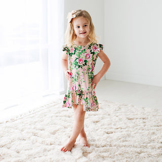 Posh Peanut Renia Basic Ruffled Capsleeve Hi Low Dress, Posh Peanut, cf-size-6t, cf-size-7y, cf-size-8y, cf-size-9y, cf-type-dress, cf-vendor-posh-peanut, Posh Peanut, Posh Peanut Basic Ruffl