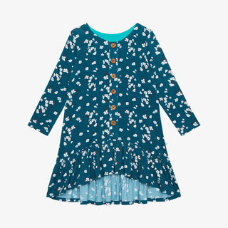 Posh Peanut Adriana L/S Henley Hi Low Dress, Posh Peanut, cf-size-4t, cf-size-6t, cf-size-7y, cf-size-8y, cf-type-dress, cf-vendor-posh-peanut, Hi Lo Dress, Posh Peanut, Posh Peanut Adriana, 