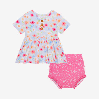 Posh Peanut Carissa S/S Henley Peplum Top & Bloomer Set, Posh Peanut, Carissa, cf-size-12-18-months, cf-size-18-24-months, cf-size-3-6-months, cf-size-6-12-months, cf-type-2pc-set, cf-vendor-