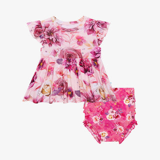 Posh Peanut Amira Ruffled Capsleeve Basic Peplum Top & Bloomer Set, Posh Peanut, Amira, cf-size-3-6-months, cf-size-6-12-months, cf-type-2pc-set, cf-vendor-posh-peanut, Posh Peanut, Posh Pean