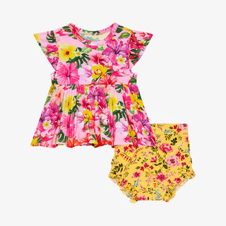 Posh Peanut Malana Ruffled Capsleeve Basic Peplum Top & Bloomer Set, Posh Peanut, cf-size-12-18-months, cf-size-3-6-months, cf-size-6-12-months, cf-type-2pc-set, cf-vendor-posh-peanut, Malana