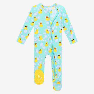 Posh Peanut Ducky Footie with Zipper, Posh Peanut, Ducky, Posh Peanut, Posh Peanut Ducky, Posh Peanut Footie, Posh Peanut Footie with Zipper, POSH40, Footie - Basically Bows & Bowties