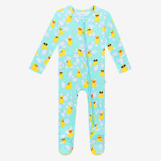 Posh Peanut Ducky Footie with Zipper, Posh Peanut, Ducky, Posh Peanut, Posh Peanut Ducky, Posh Peanut Footie, Posh Peanut Footie with Zipper, POSH40, Footie - Basically Bows & Bowties