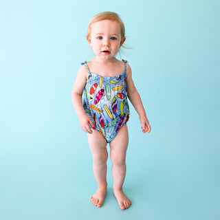 Posh Peanut Wave Spaghetti Strap Bubble Romper, Posh Peanut, cf-size-2t, cf-size-3-6-months, cf-type-romper, cf-vendor-posh-peanut, Posh Peanut, Posh Peanut Bubble Romper, Posh Peanut Spaghet