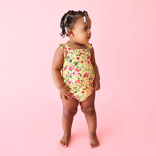 Posh Peanut Kina Ruffled Capsleeve Bubble Romper, Posh Peanut, cf-size-2t, cf-size-3-6-months, cf-type-romper, cf-vendor-posh-peanut, Kina, Posh Peanut, Posh Peanut Kina, Posh Peanut Ruffled 