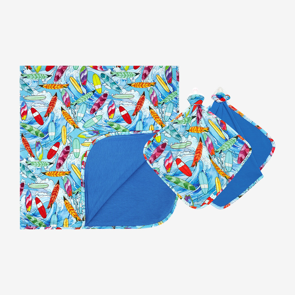 Posh Peanut Wave Deep Sea Blue Patoo Lovey Set