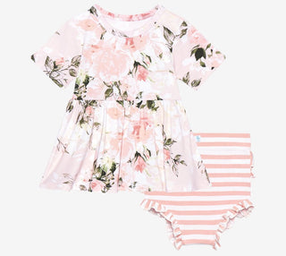 Posh Peanut Vintage Pink Rose S/S Basic Peplum Top & Bloomer Set, Posh Peanut, cf-size-12-18-months, cf-size-18-24-months, cf-size-2t, cf-size-6-12-months, cf-type-2pc-set, cf-vendor-posh-pea