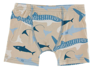 KicKee Pants Blue Moon Sea Otter & Burlap Sharks Boxer Briefs Set, KicKee Pants, Boys Boxer Brief Set, Boys Boxer Briefs Set, Boys Boxers, CM22, Els PW 8598, KicKee, KicKee Boys Boxer Brief S