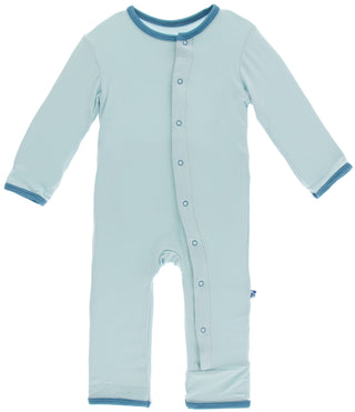 KicKee Pants Applique Coverall with Snaps - Spring Sky Baby Brother, KicKee Pants, Applique Coverall, Baby Brother, botany, Brother Coverall, Brother PAjamas, CM22, Coverall, KicKee, KicKee B